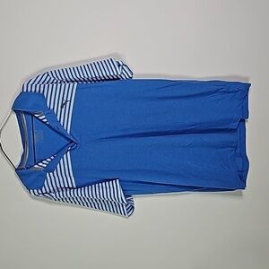 PUMA XL blue and white short sleeve dry cell polo shirt